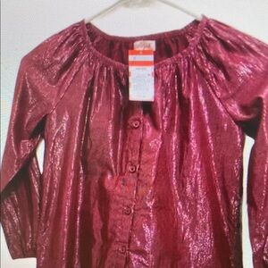 Cat & Jack Sparkle Long Sleeve Peasant Blouse Top